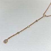 Mark Areias Jewelers Jewellery & Watches Pear Diamond Lariat Drop Adjustable Pendant 14K Rose Gold .92 Carats