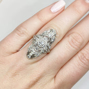 Mark Areias Jewelers Jewellery & Watches Platinum Art Deco Antique Old European Diamond Pave Ring 1.50ctw