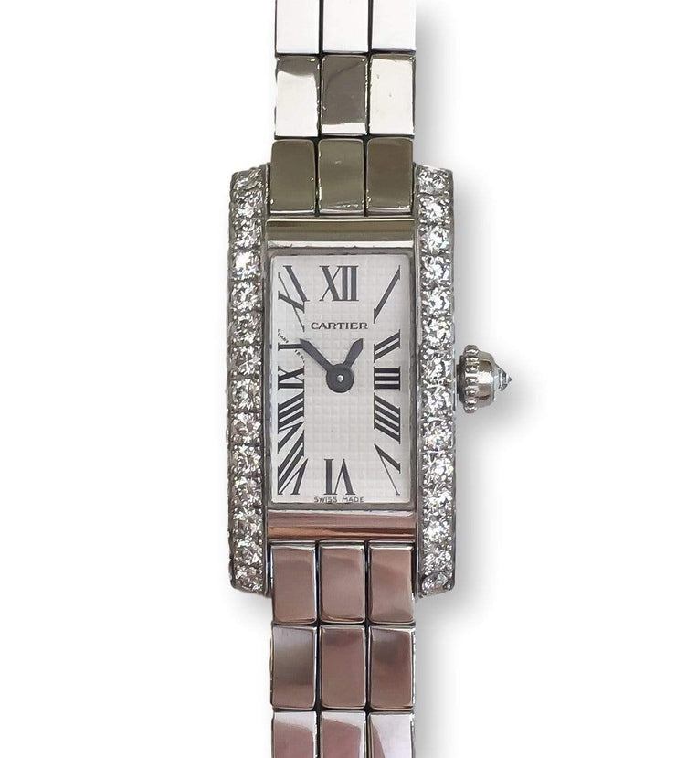 Mark Areias Jewelers Jewellery & Watches Pre-Owned Cartier Lanieres Allongee 18K White Gold Diamond Case Quartz Watch W15364W3