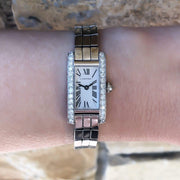 Mark Areias Jewelers Jewellery & Watches Pre-Owned Cartier Lanieres Allongee 18K White Gold Diamond Case Quartz Watch W15364W3