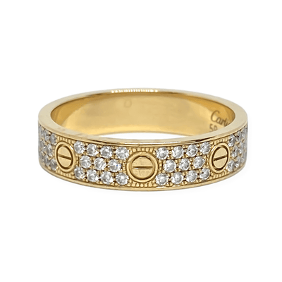 Mark Areias Jewelers Jewellery & Watches Pre-Owned Cartier Love Diamond Screw Band Ring .31CTW 18KY 59 8.75 Box/Papers