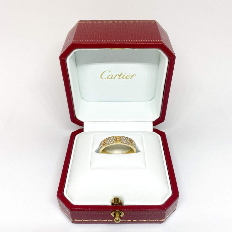 Mark Areias Jewelers Jewellery & Watches Pre-Owned Cartier Love Diamond Screw Band Ring .31CTW 18KY 59 8.75 Box/Papers