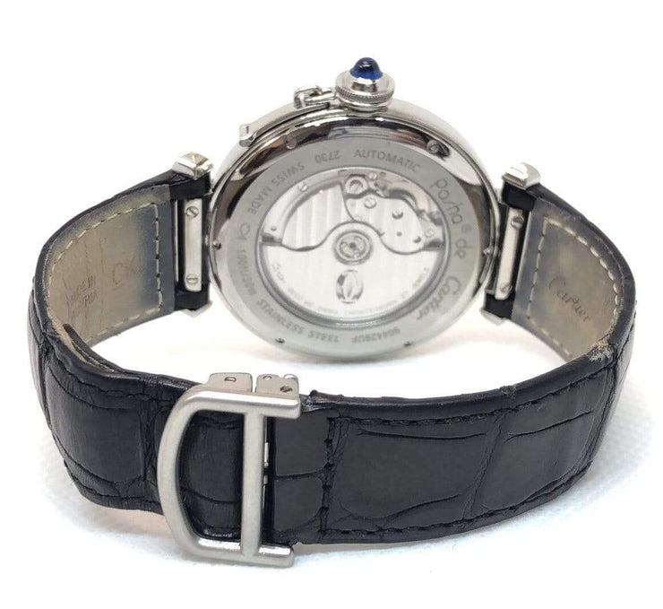 Mark Areias Jewelers Jewellery & Watches Pre-Owned Cartier Pasha Stainless Steel Auto Watch on Leather Strap, Exhibition