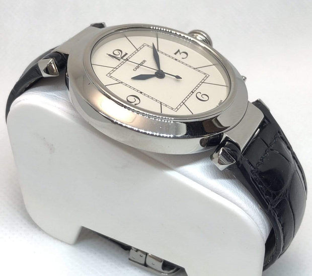 Mark Areias Jewelers Jewellery & Watches Pre-Owned Cartier Pasha Stainless Steel Auto Watch on Leather Strap, Exhibition