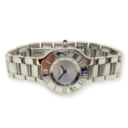 Mark Areias Jewelers Jewellery & Watches Pre-Owned Cartier Small Lady's Must 21 Stainless Steel Bracelet Watch Quartz 28mm