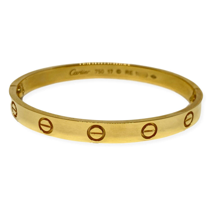 Mark Areias Jewelers Jewellery & Watches Pre-Owned Lady's Cartier Love Bangle Bracelet 18K Yellow Gold #17 B6035517
