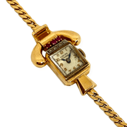 Mark Areias Jewelers Jewellery & Watches Pre-Owned Lucien Picard Ruby and Diamond Vintage Watch 1940's 14K Yellow Gold