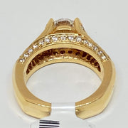 Mark Areias Jewelers Jewellery & Watches Princess Sapphire & Diamond Pave Cathedral Bridge Engagement Semi Mounting 14KY
