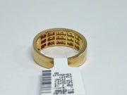 Mark Areias Jewelers Jewellery & Watches Rainbow Orange Yellow Sapphire Invisible Princess Cut Ring Band 14K Yellow Gold