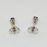 Mark Areias Jewelers Jewellery & Watches RARE California Natural Blue Benitoite Oval Faceted Studs Posts 18KW .80ctw