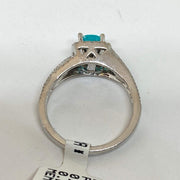 Mark Areias Jewelers Jewellery & Watches Rare Round Paraiba Tourmaline & Diamond Halo Ring 14K White Gold .61 Carat AGL
