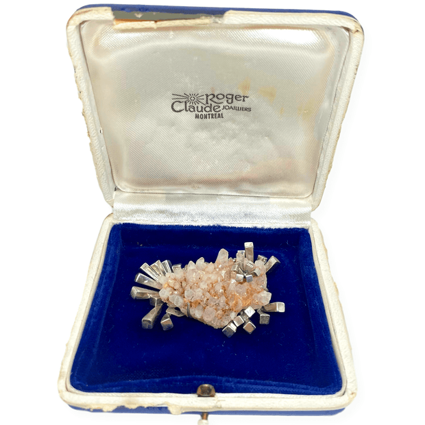 Mark Areias Jewelers Jewellery & Watches Roger Claude Montreal Designer Natural Quartz & 18K White Gold Pillar Brooch