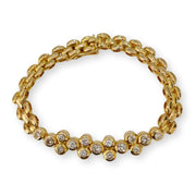 Mark Areias Jewelers Jewellery & Watches Round Diamond Bezel "Bubbles" Estate Bracelet Panthere Style Link 2CTW 6.5"