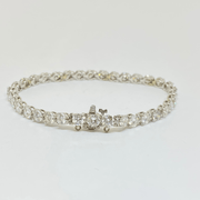 Mark Areias Jewelers Jewellery & Watches Round Diamond Tennis Bracelet 18 Karat White Gold 9.99 Carat F-G Color