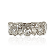 Mark Areias Jewelers Jewellery & Watches Seven Fancy Pear Diamond Milgrain Bezel Set Band 1.70CTW 14KW