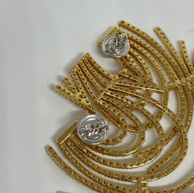 Mark Areias Jewelers Jewellery & Watches Signed Designer Palmiero Square Diamond Earrings 18 Karat Rose Gold 8.94 Carat