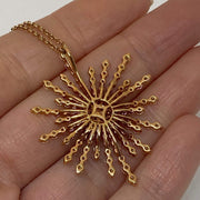 Mark Areias Jewelers Jewellery & Watches Sun Ray Spray Burst Pink Sapphire & Diamond Pendant Necklace 18K Rose Gold