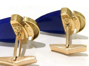 Mark Areias Jewelers Jewellery & Watches Triangular Natural Blue Lapis & Diamond Cufflinks 18K Yellow Gold