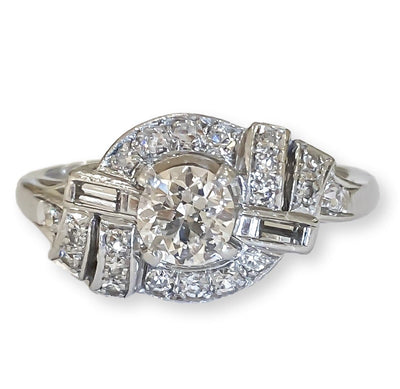 Mark Areias Jewelers Jewellery & Watches Vintage Art Deco 1920's Old European Cut Diamond Ring 1.06ctw Platinum