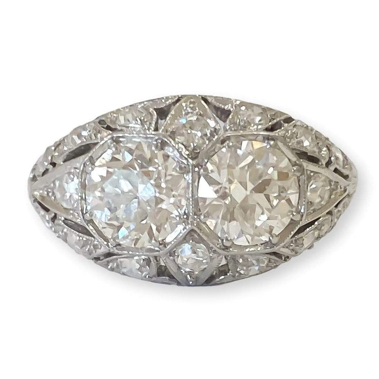 Mark Areias Jewelers Jewellery & Watches Vintage Old European Cut Diamond Ring 1.94 Carat Platinum