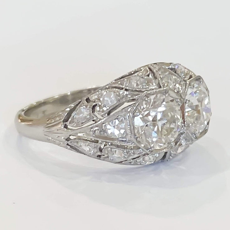 Mark Areias Jewelers Jewellery & Watches Vintage Old European Cut Diamond Ring 1.94 Carat Platinum