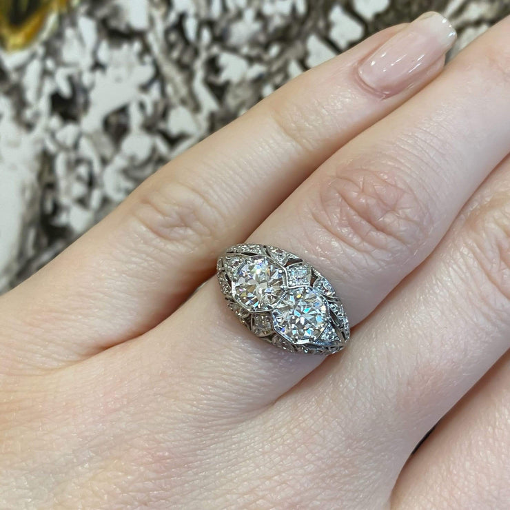 Mark Areias Jewelers Jewellery & Watches Vintage Old European Cut Diamond Ring 1.94 Carat Platinum