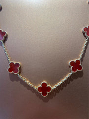 Van Cleef & Arpels Vintage Alhambra Carnelian Necklace 18KY