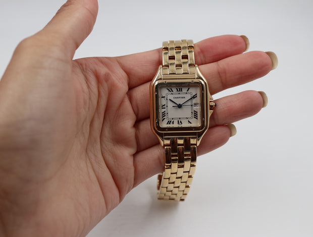 Pre-Owned Bud Fox Coveted Cartier Large/Med Panthere Watch 18KY Gold 27mm