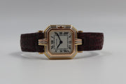 Pre-Owned Cartier Square Hexagonal Godron Watch 18KTri Tone 22mm 1982 Pre-Owned