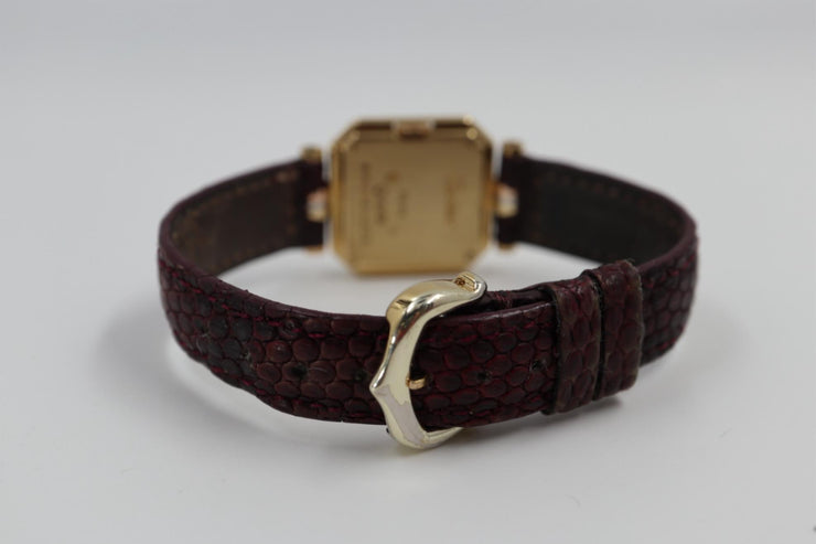 Pre-Owned Cartier Square Hexagonal Godron Watch 18KTri Tone 22mm 1982 Pre-Owned
