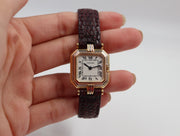 Pre-Owned Cartier Square Hexagonal Godron Watch 18KTri Tone 22mm 1982 Pre-Owned