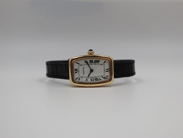 Tank Faberge Cartier Tonneau Shape on Strap "Paris" Pre-Owned