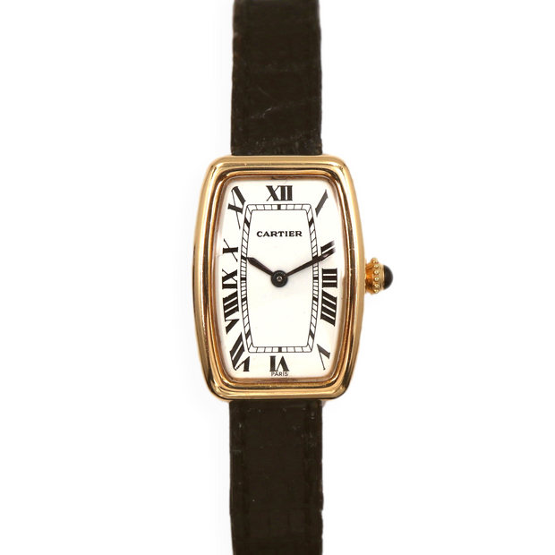 Tank Faberge Cartier Tonneau Shape on Strap "Paris" Pre-Owned