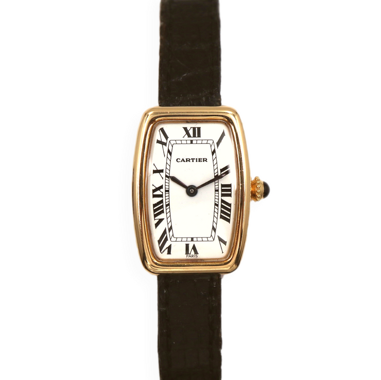Tank Faberge Cartier Tonneau Shape on Strap "Paris" Pre-Owned
