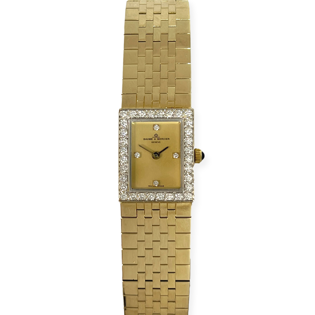 bracelet baume and mercier 14k gold watch